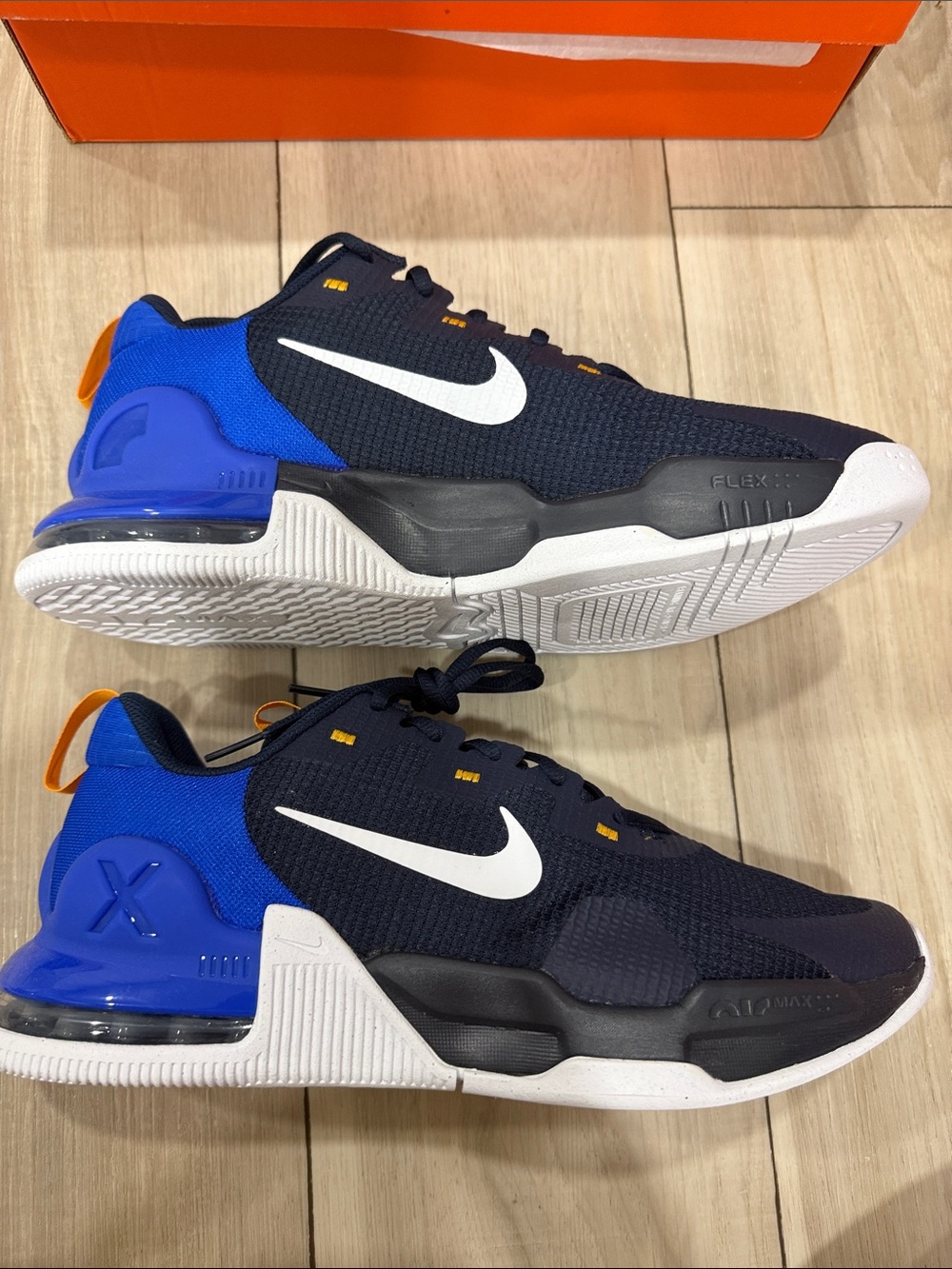 Nike Navy & Royal Blue Athletic Sneakers with White Swoosh